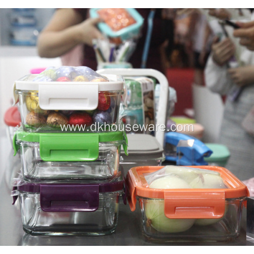 Silicone Cover High Borosilicate Glass Food Container